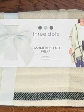 Three Dots Cream Wrap with Black Stripe